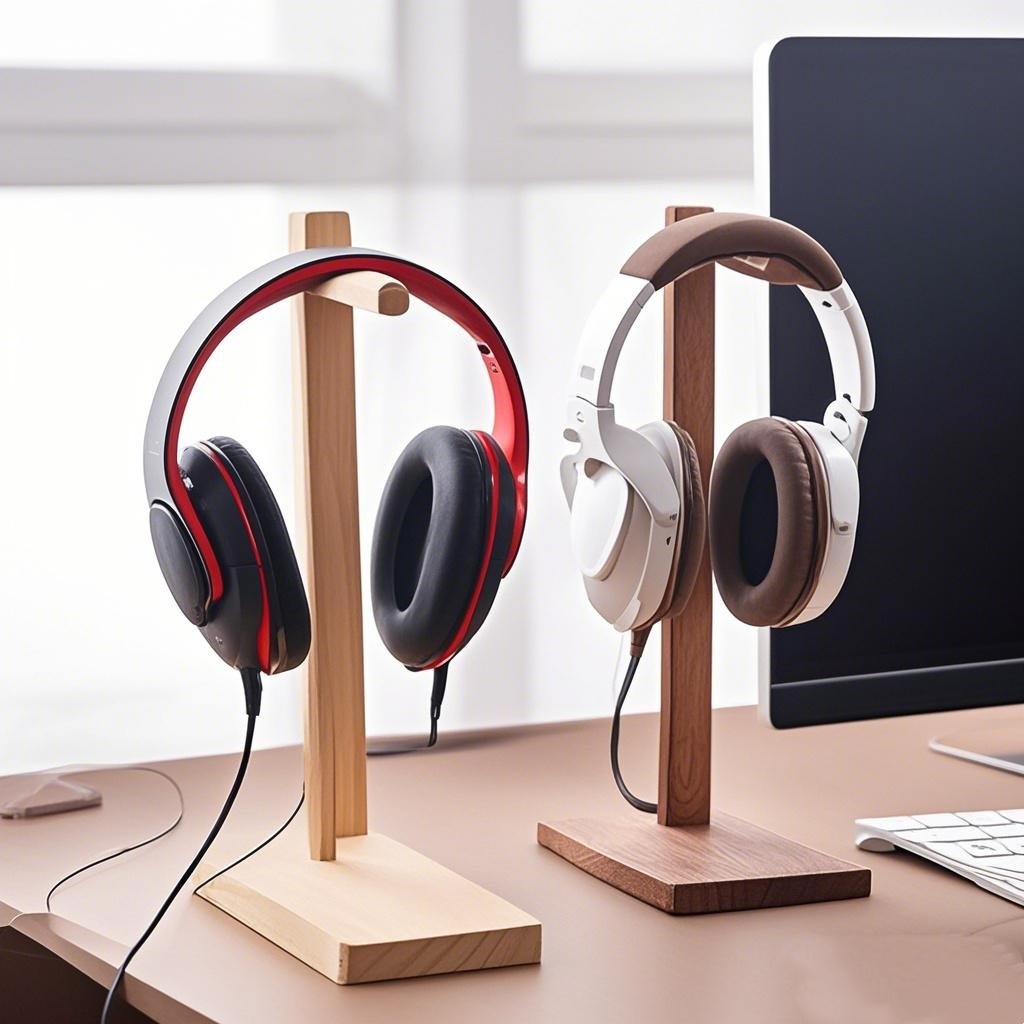Esports Gaming Headphones - Suporte de madeira para fone de