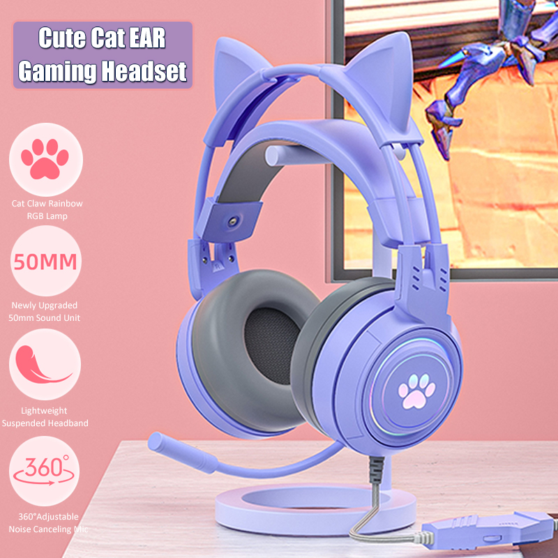 Esports Gaming Headphones - Cute Cat Ear Gaming Headphones com