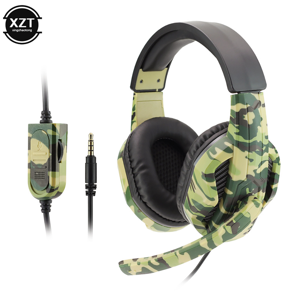 Esports Gaming Headphones - Camuflagem gaming headset 3.5mm aux jack