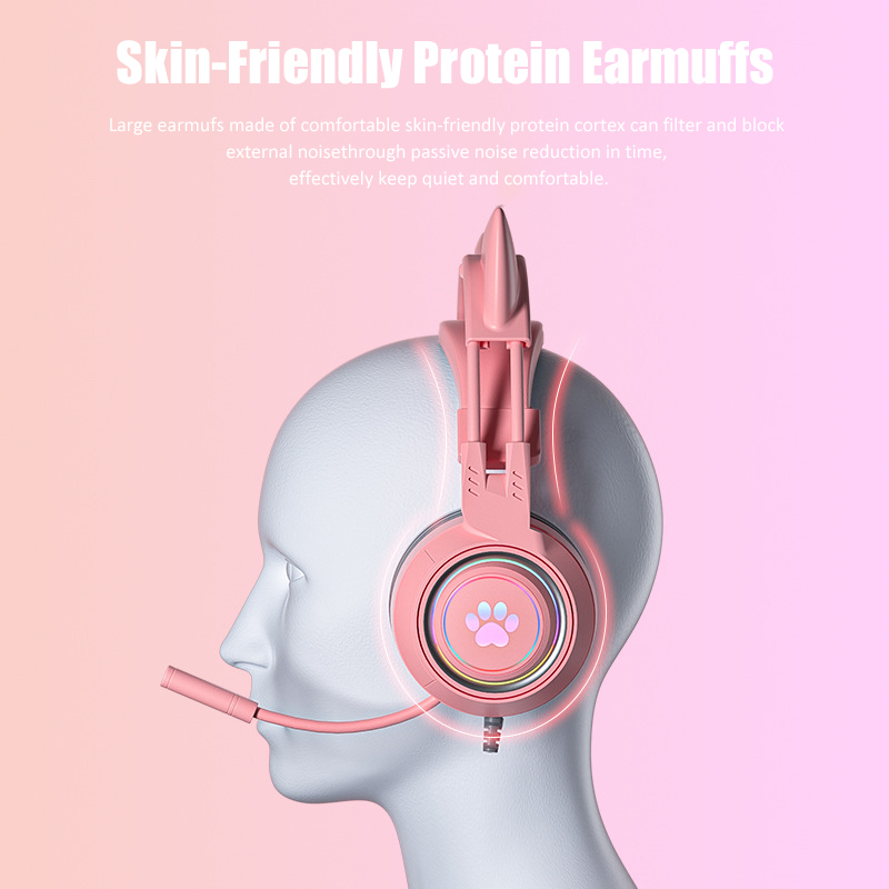 Cute Cat Ear Gaming Headphones - Esports Gaming Headphones avaliação e preço