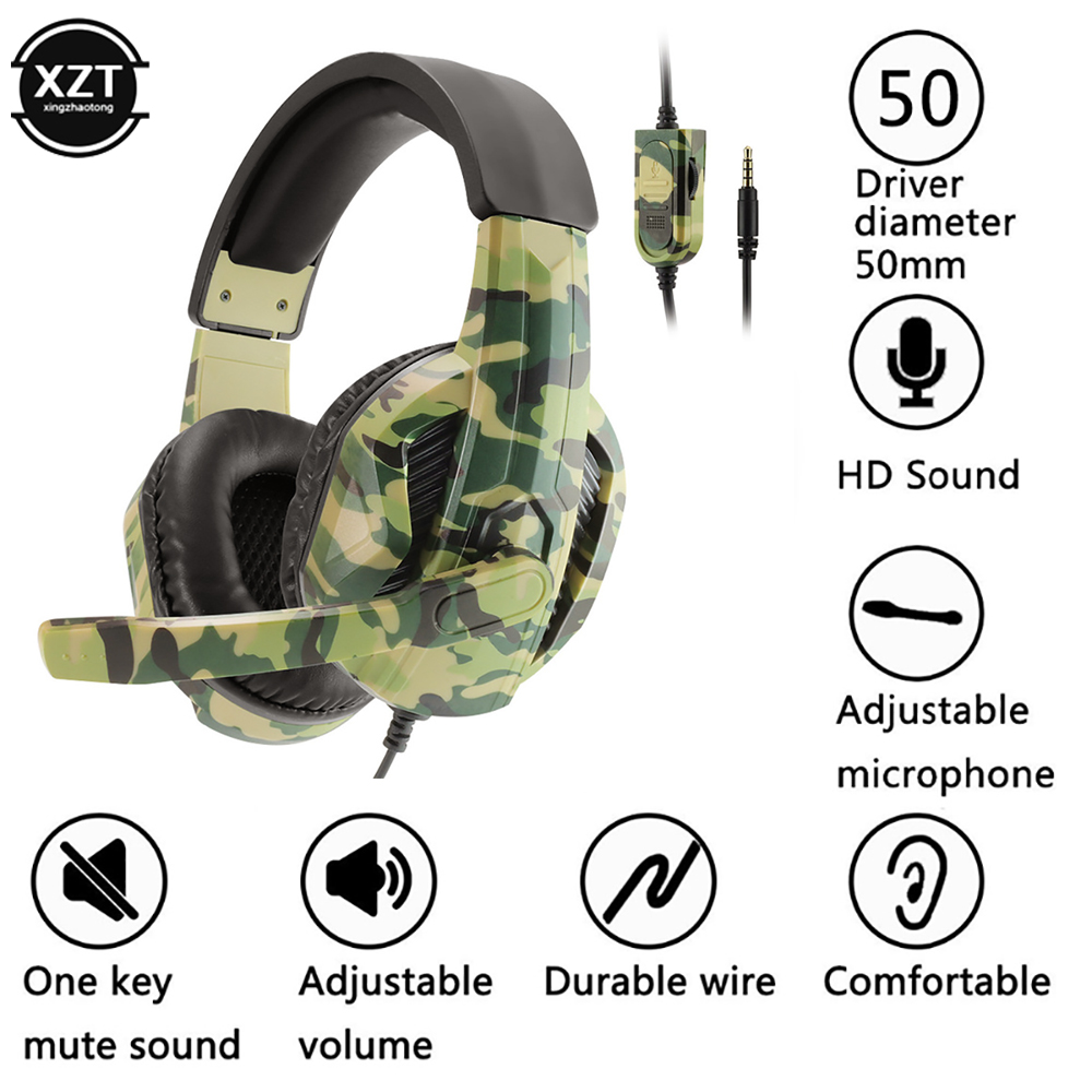 Camuflagem gaming headset 3.5m - Esports Gaming Headphones avaliação e preço
